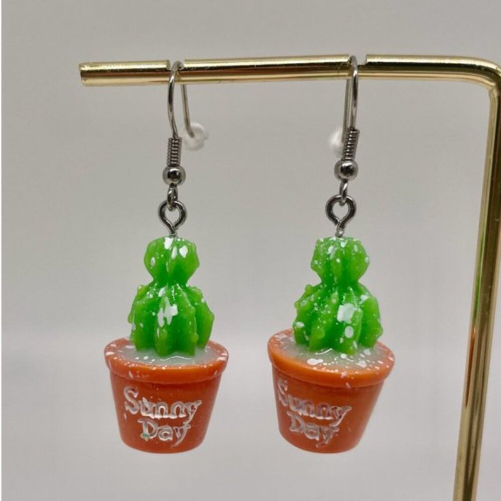 ⭐️✨ FREE Cactus Plant Sun Boho Flower Drop Art Hipster Hippie Peasant Earrings